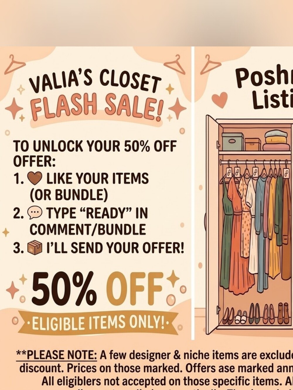 🎉 FLASH SALE TODAY! 50% OFF My Closet! 🛍️✨